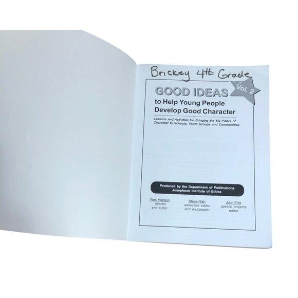 Good Ideas Vol 2 To Help Young People Develop Good Character Josephson Institute - Picture 3 of 9